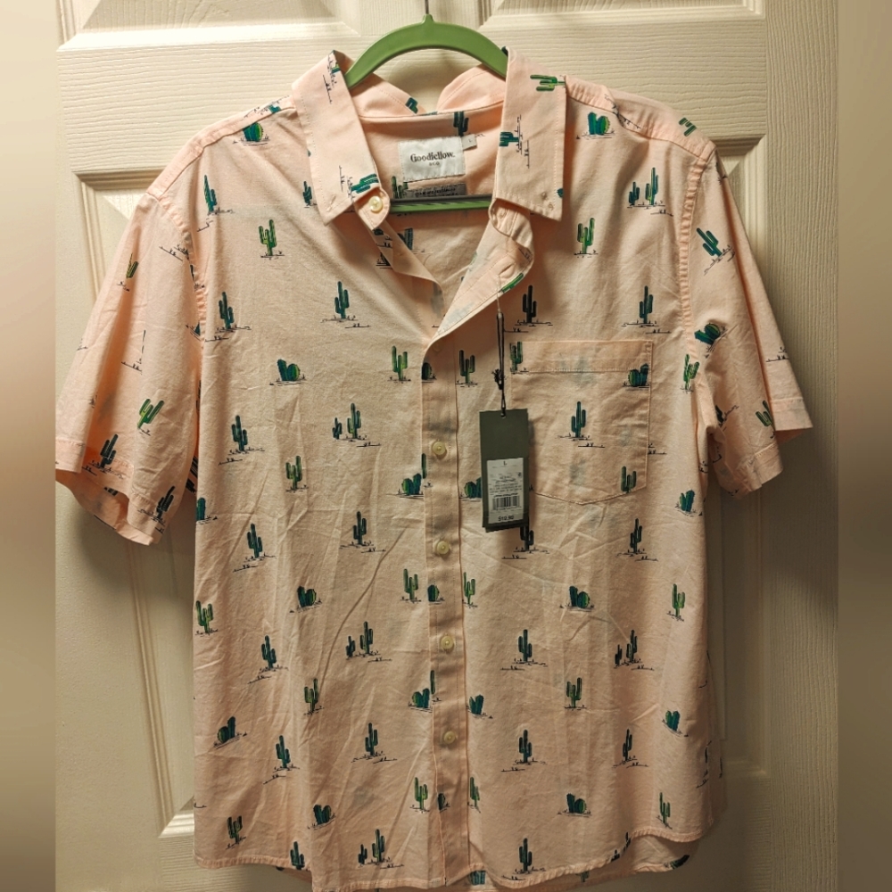 BRAND NEW Good Fellow Cactus short sleeve button up (L)